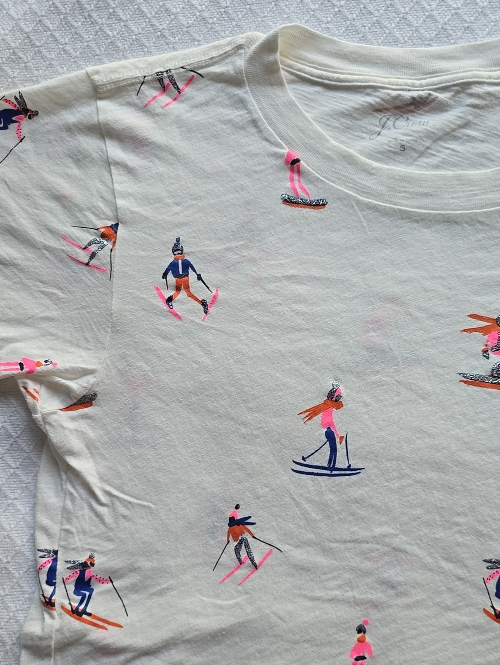 ⛷️J.Crew Women’s Skiers Print  Cotton Top Size S      #C